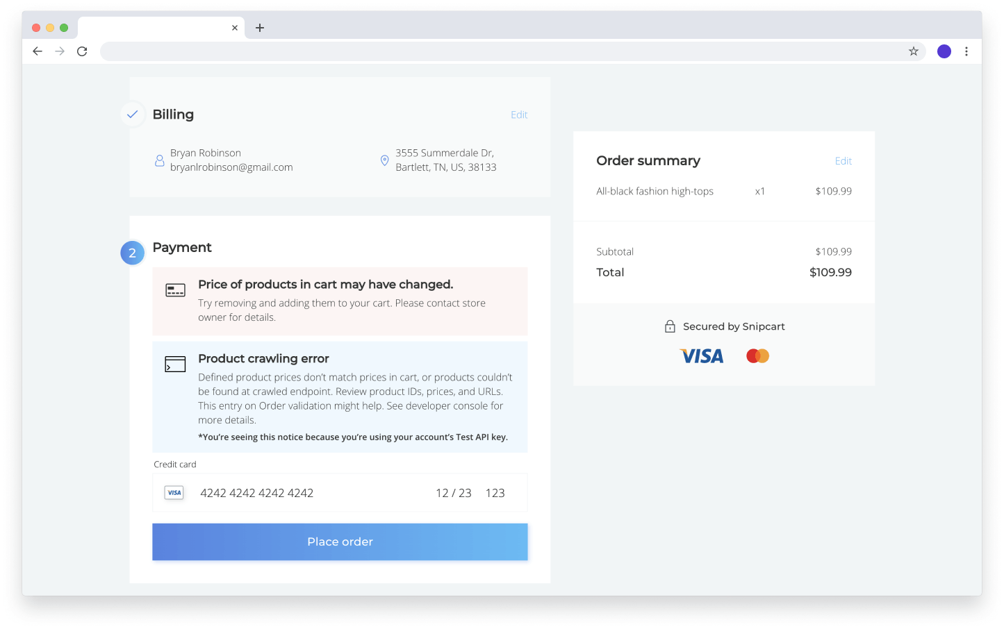 If you test your checkout before deploying your site, you'll encounter this Product Crawling Error.