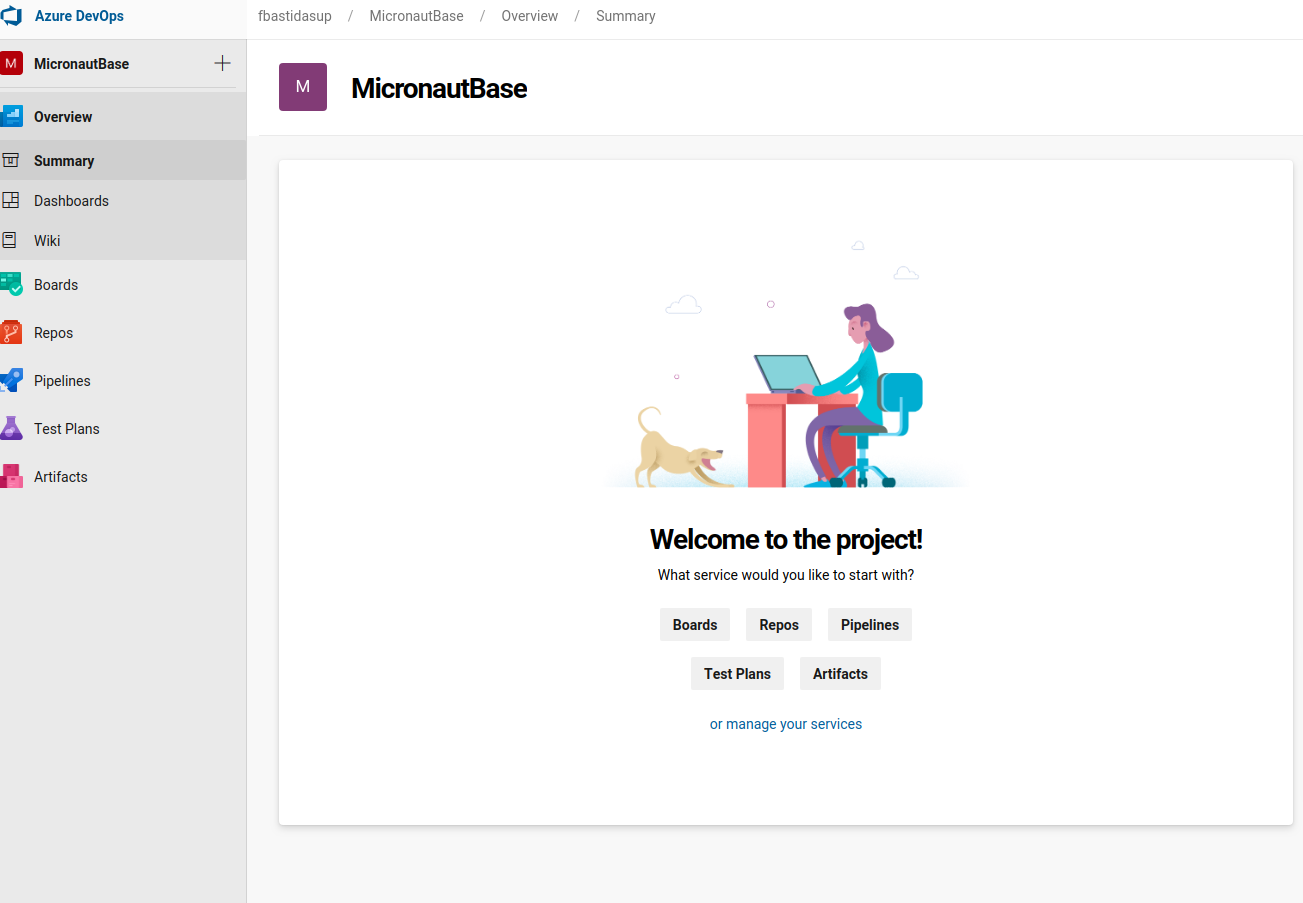 Azure DevOps dashboard
