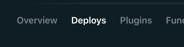 Netlify deploys tab
