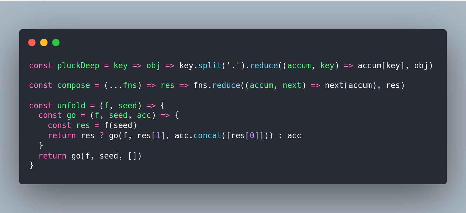 Example code screenshot