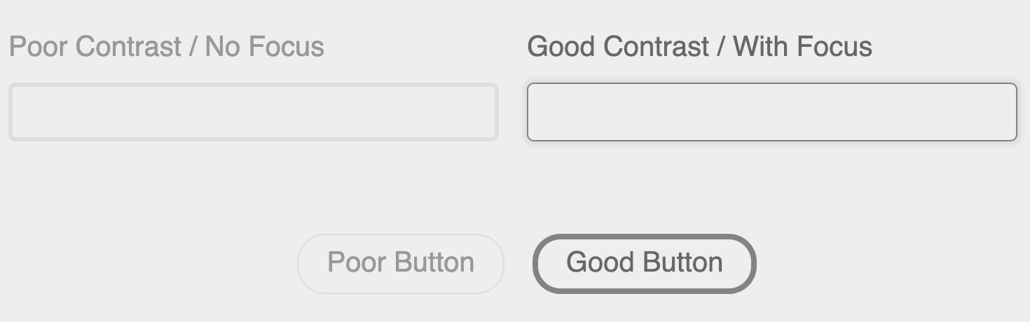 demo of contrast of UI components