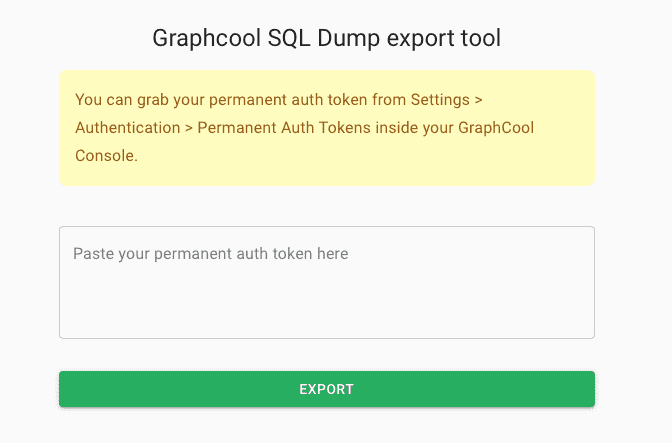 Graph.cool Export