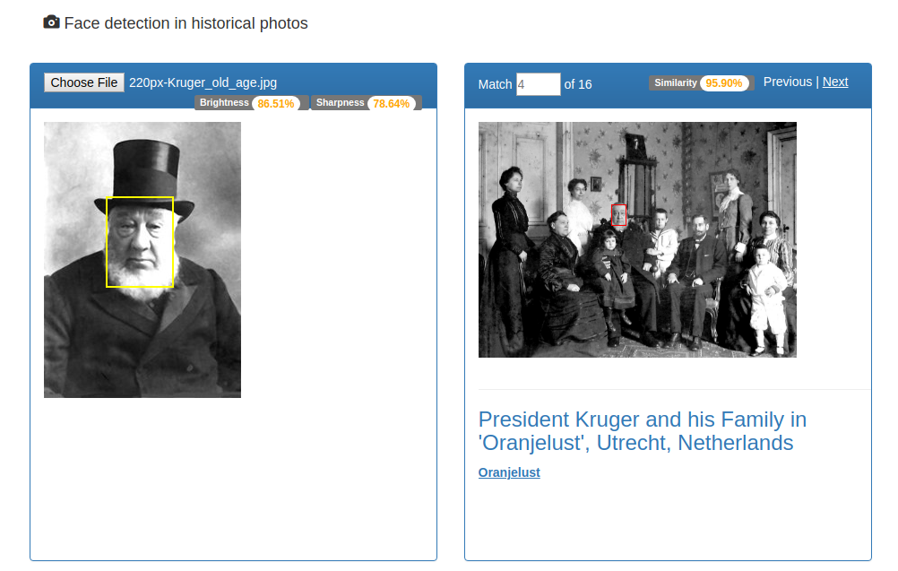 President Paul Kruger found by the AI among his family