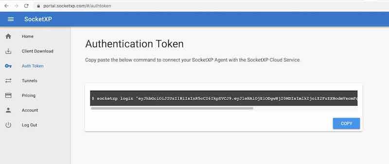 SocketXP AuthToken