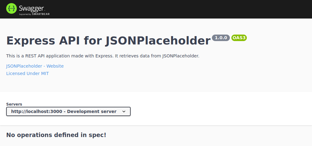Swagger UI Page with API Information