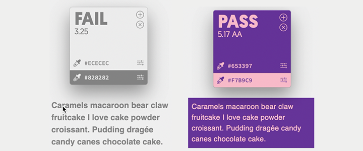 contrast check for good text examples