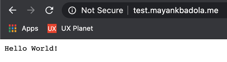 Hello world with domain