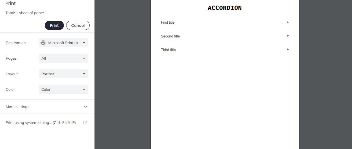 Print preview in Chrome