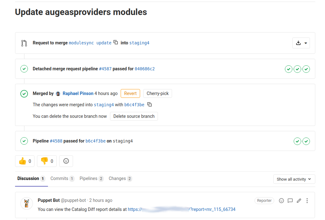 Validated Merge Request with comment