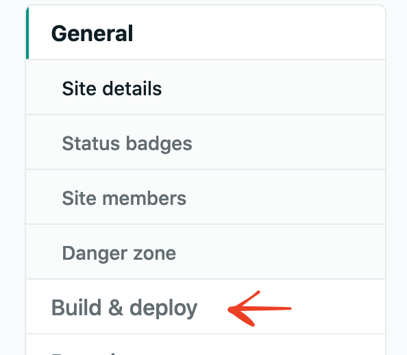 Netlify sidebar