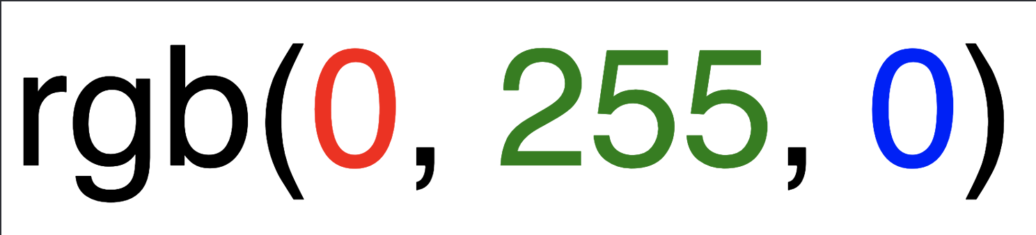 Color RGB Value example