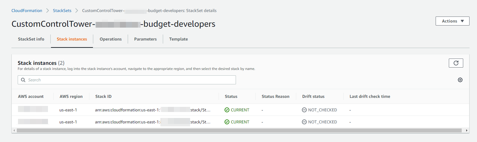 CloudFormation StackSet for Budgets