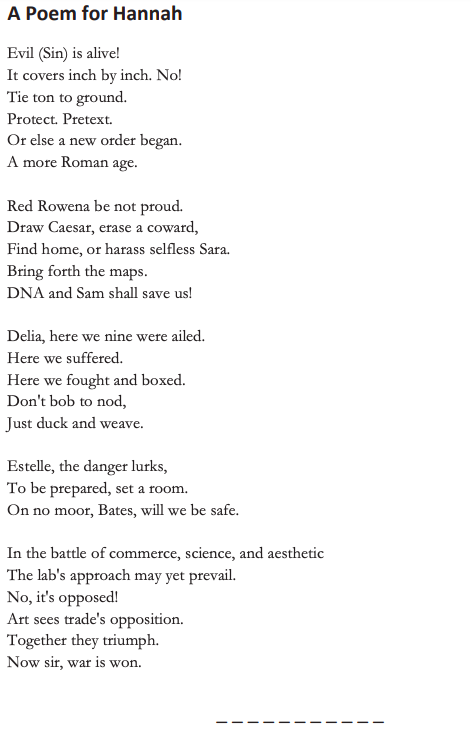 Puzzle seven is a poem with several stanzas. The words and rhythm are weird.