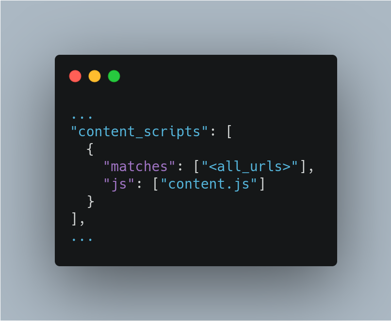 adding content.js as a content script on the manifest.json