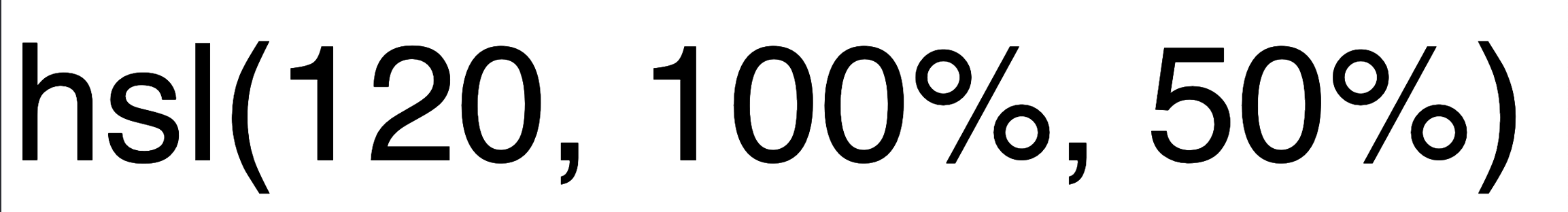 Color HSL Value example