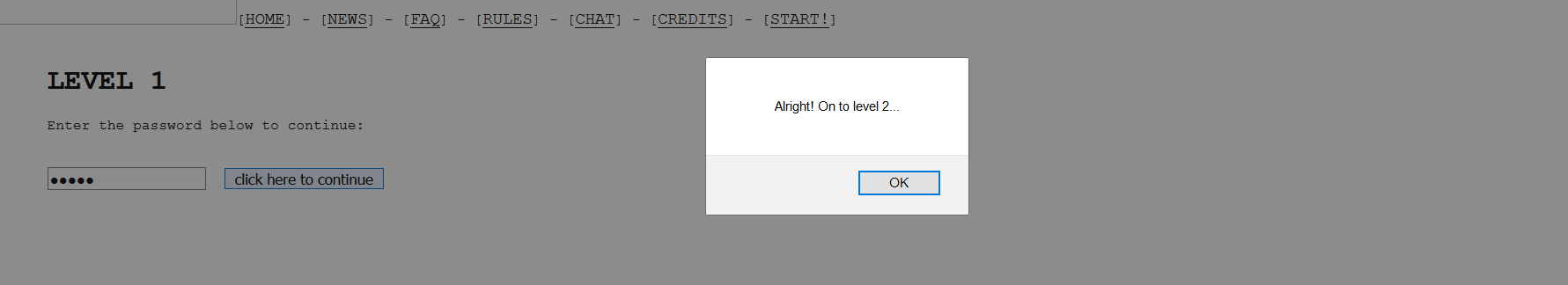 Try2Hack - Password Accepted