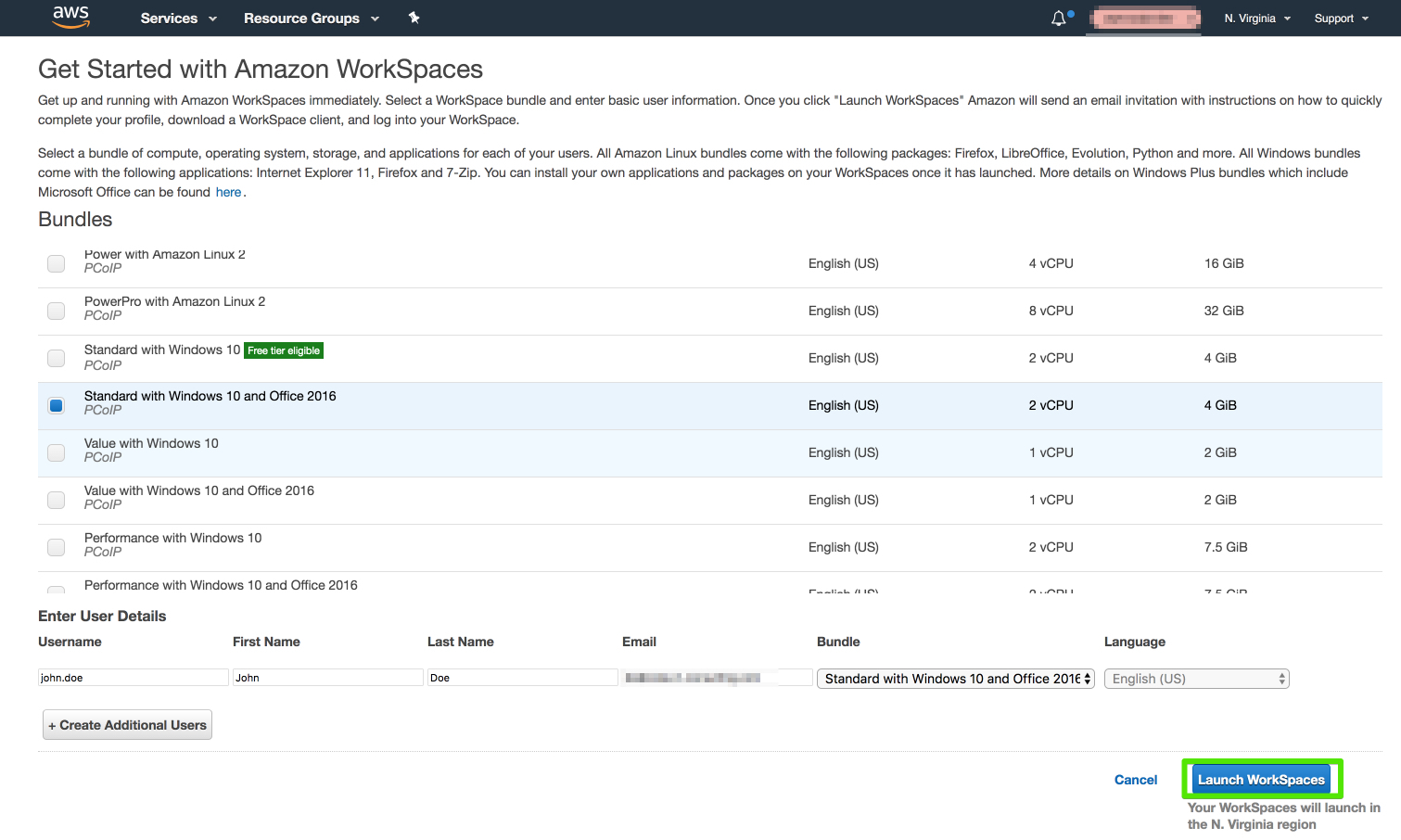 Get Started with Amazon WorkSpaces