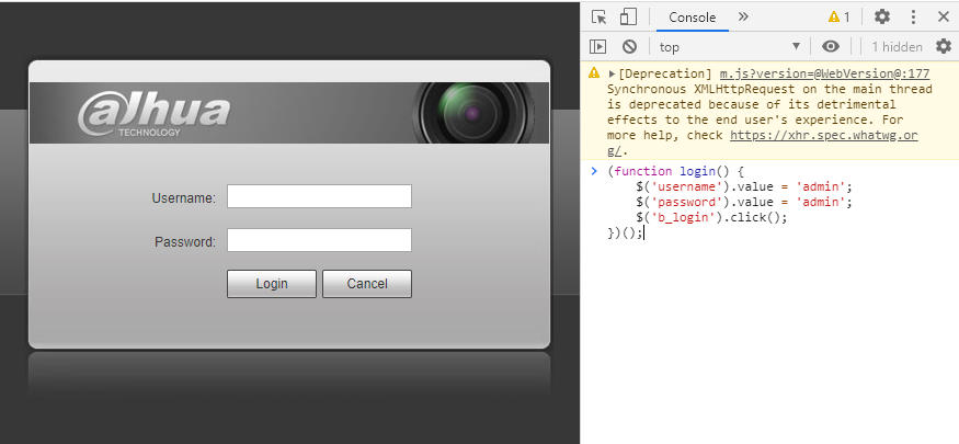 The login function
