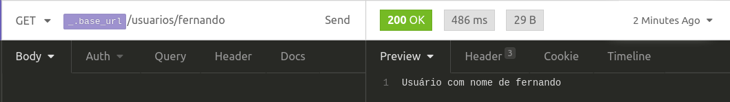 Request pelo nome de usuário