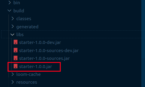 starter-1.0.0.jar inside of the ./build/libs folder