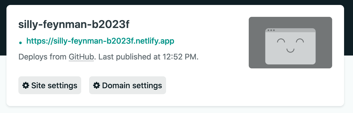 Netlify post deploy screen
