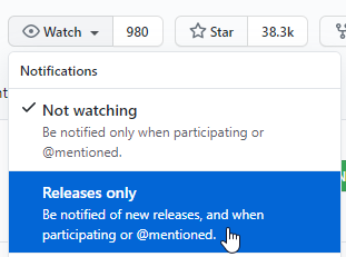 Go to github.com/neovim/neovim and select Watch then Releases Only