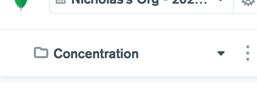 MongoDB project drop down menu