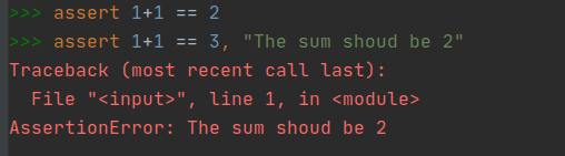 Assert built-in Python