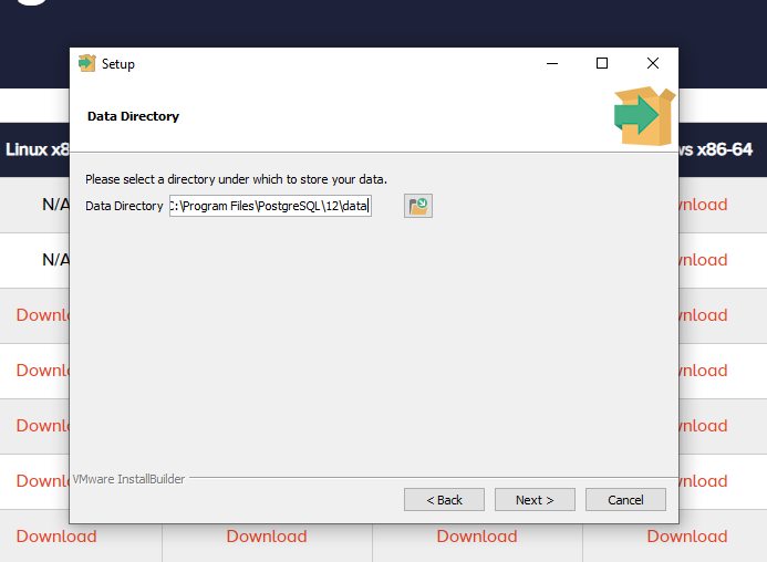 PostgreSQL data directory