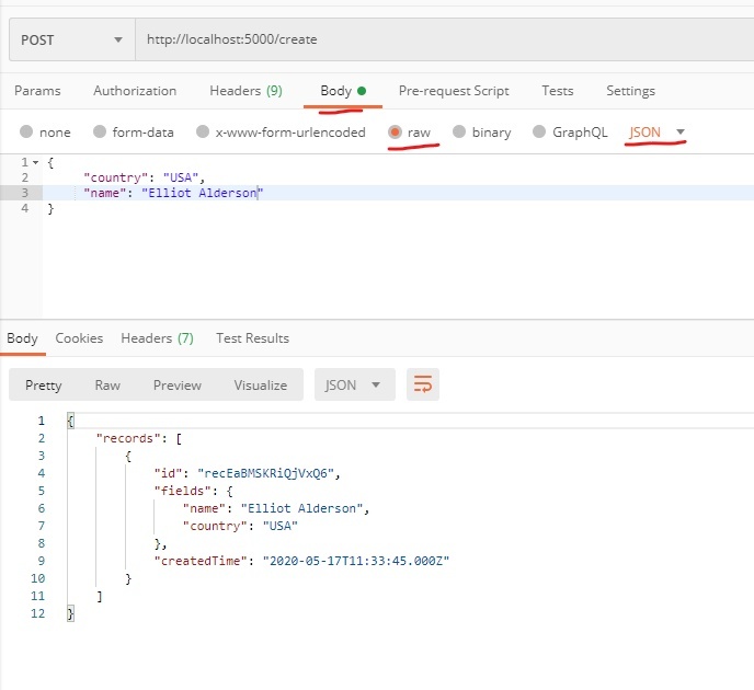 Post man create