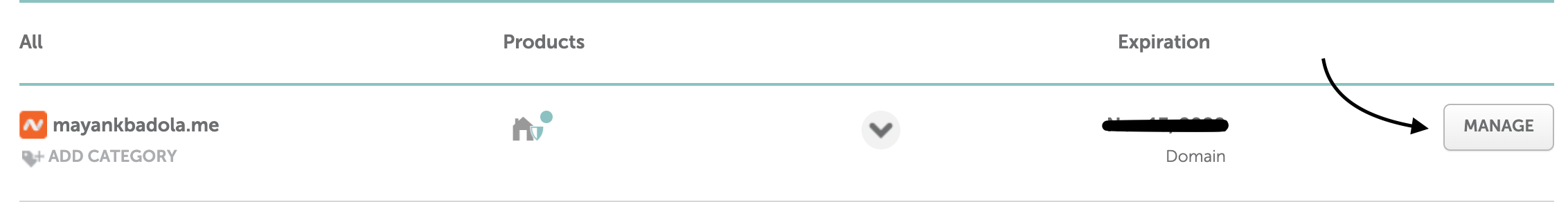 Namecheap dashboard