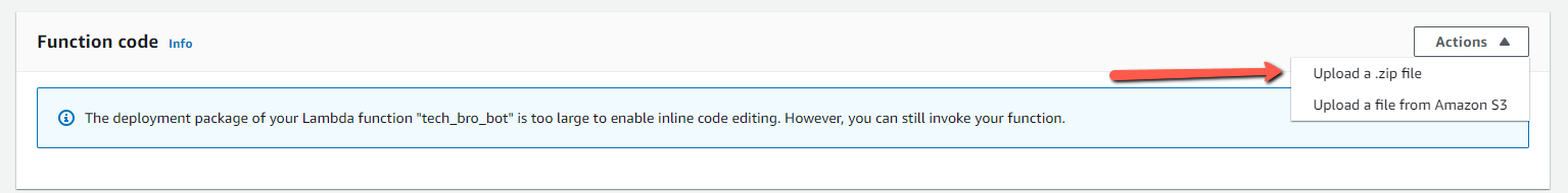 Function Code Upload
