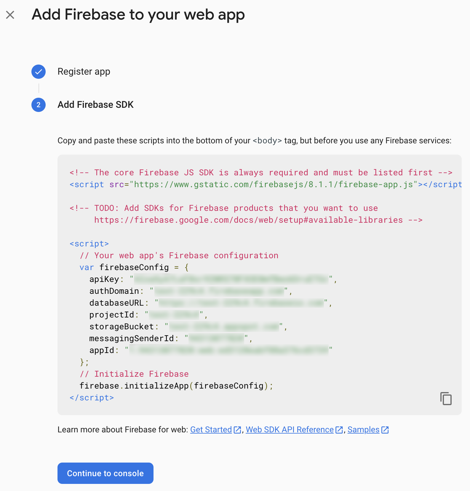 Firebase config
