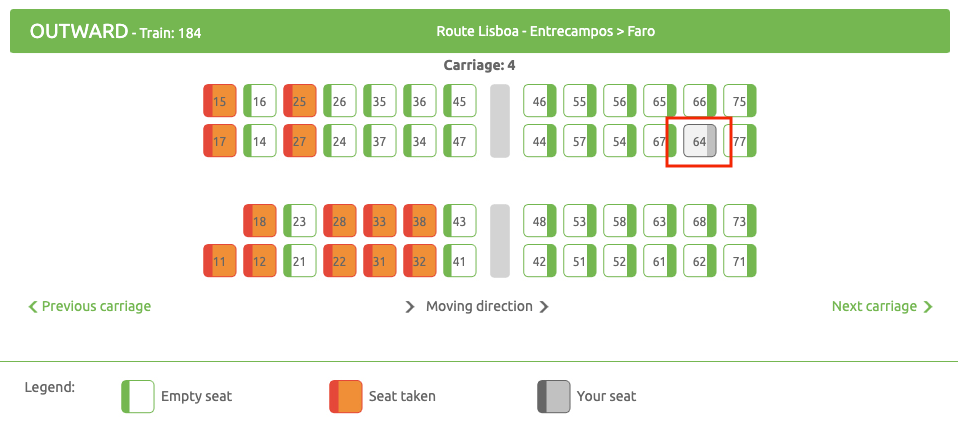 Seat selected through code