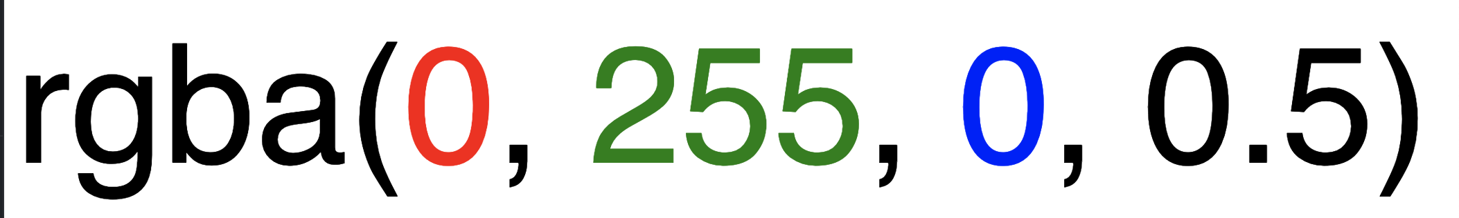 Color RGBA Value example