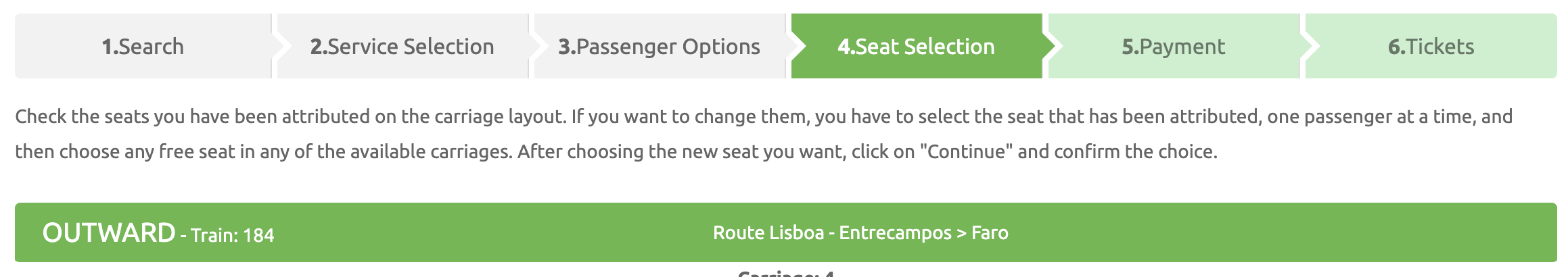 The difficult task of changing your seat while buying a train ticket online