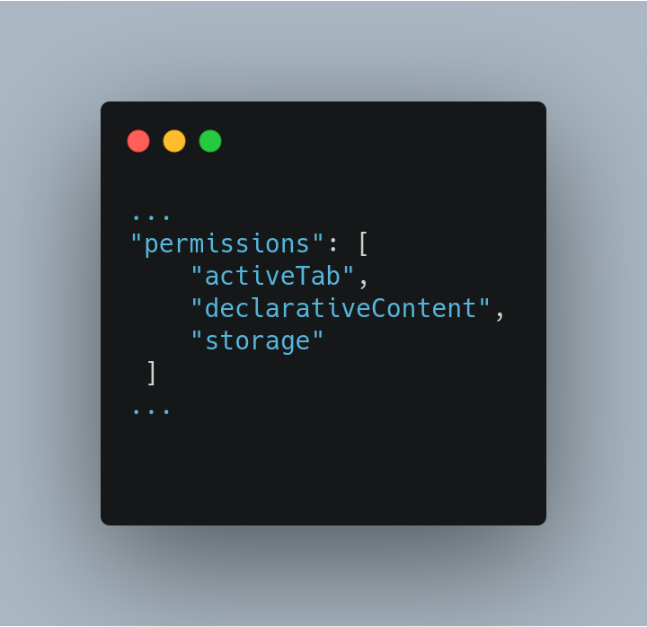 Our extension permissions set