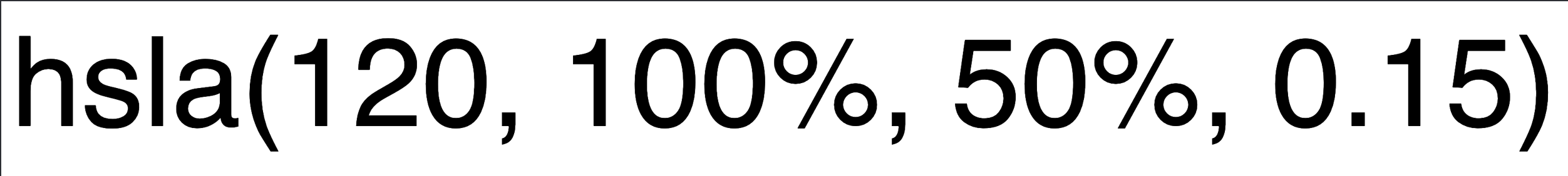 Color HSLA Value example