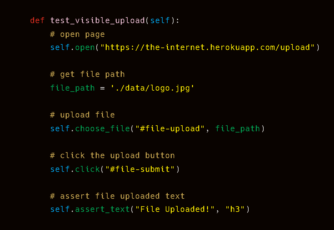 visible code
