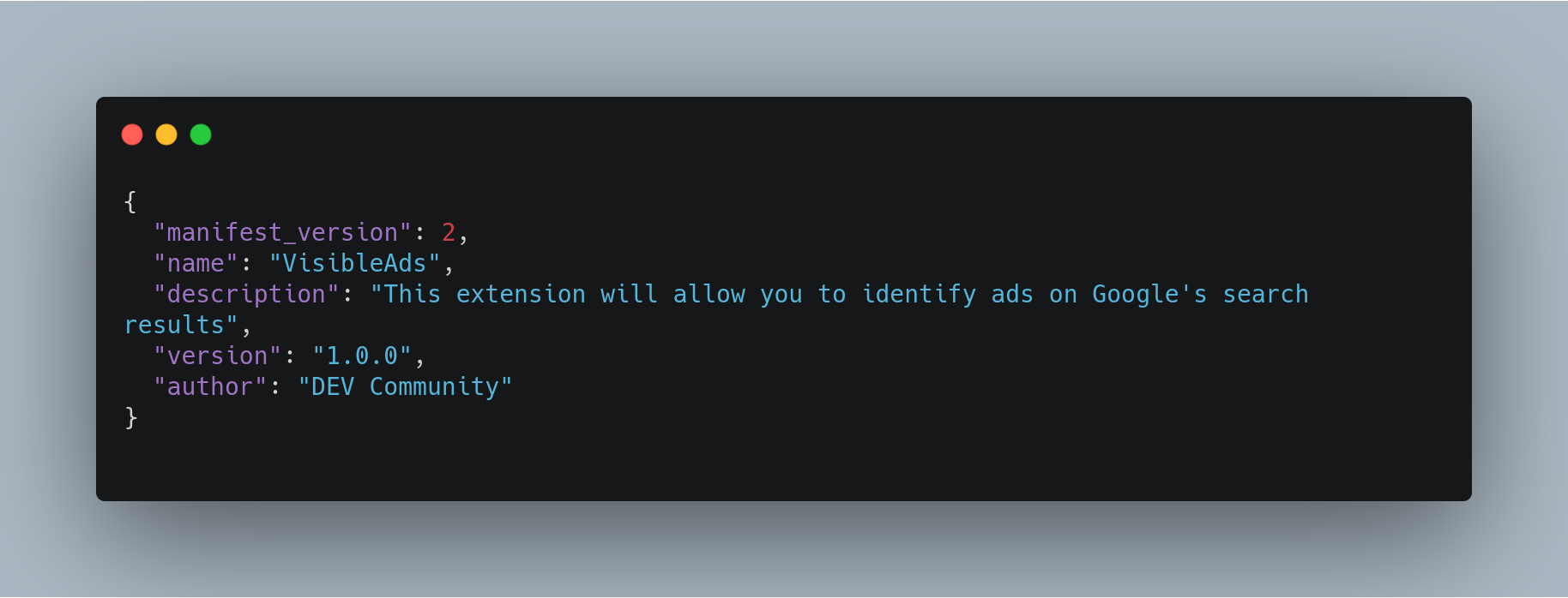 manifest.json's source code