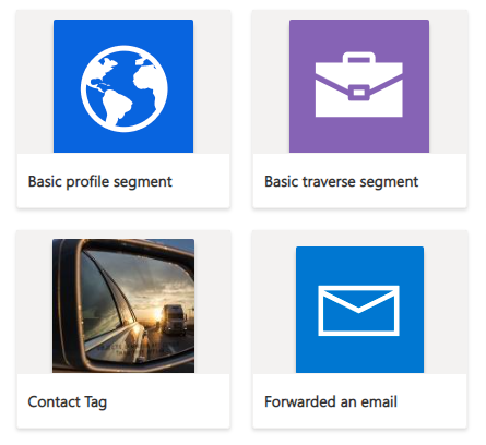 Segment template tile view