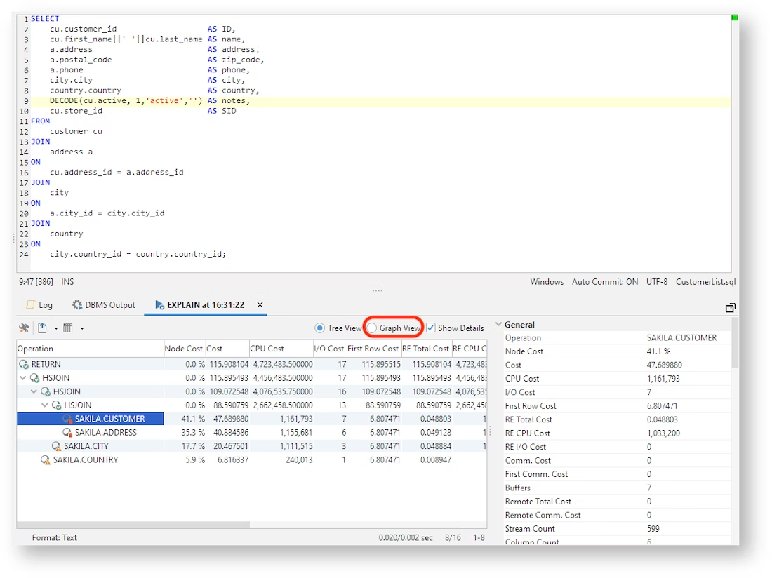 DbVisualizer SQL editor
