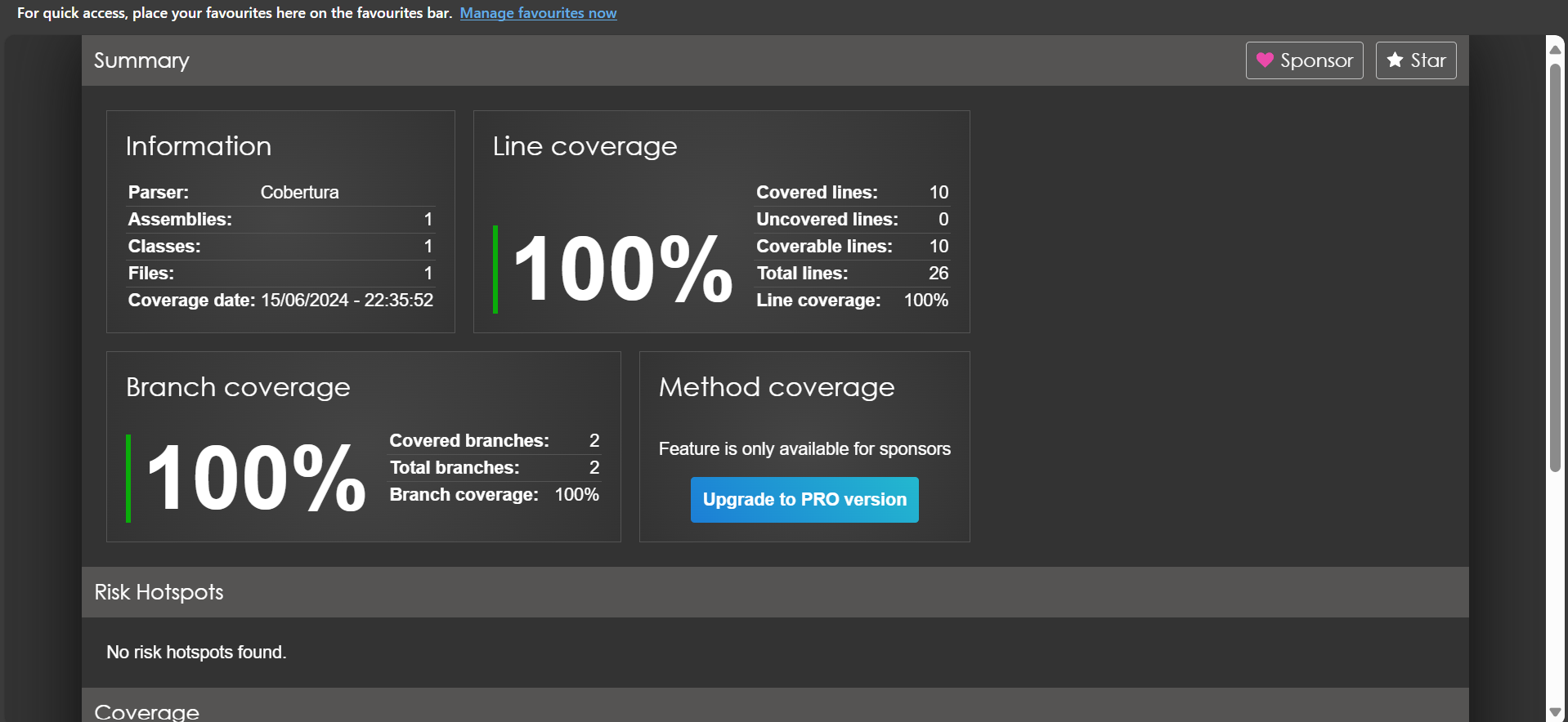 Coverage after changing tests