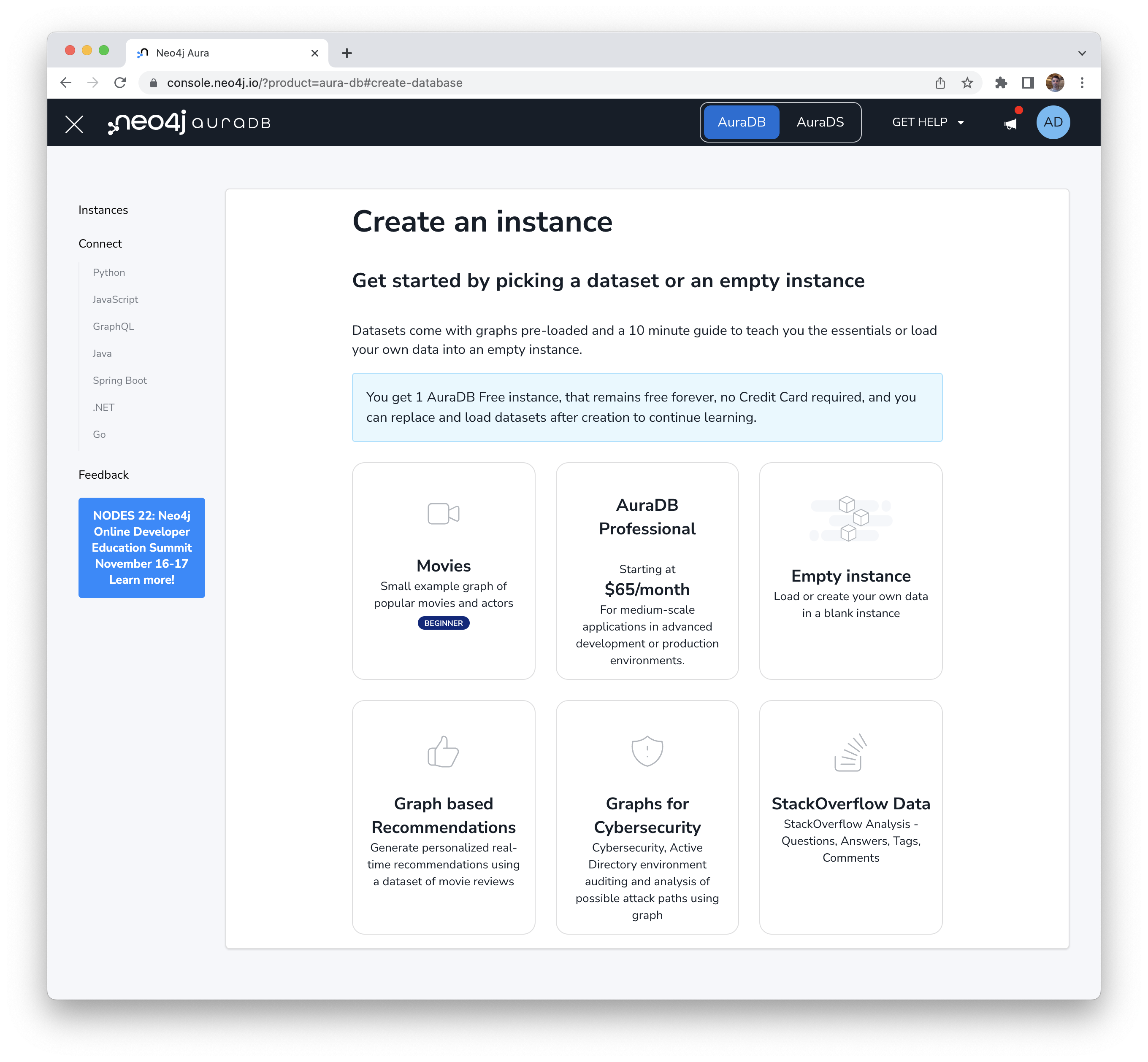 Create an instance