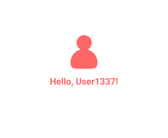 Page containing a hello message