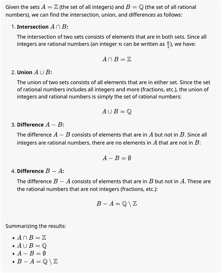 GPT solution of set operation problem 2
