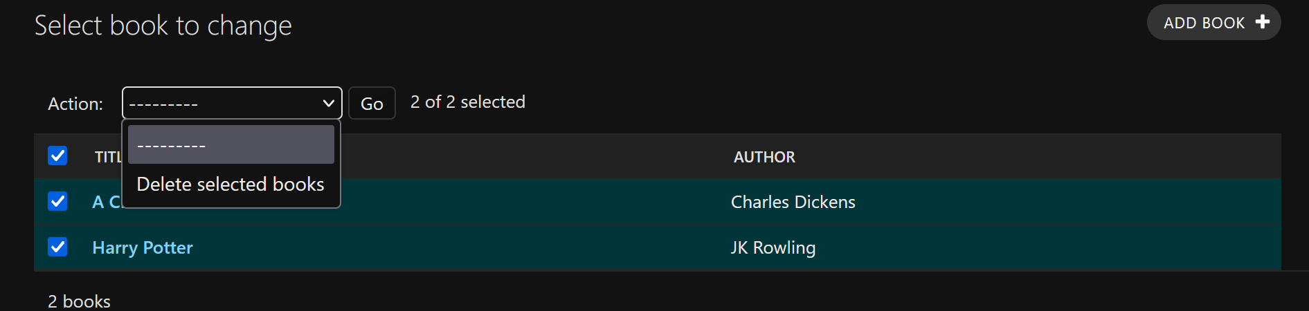 Model actions in Django admin site