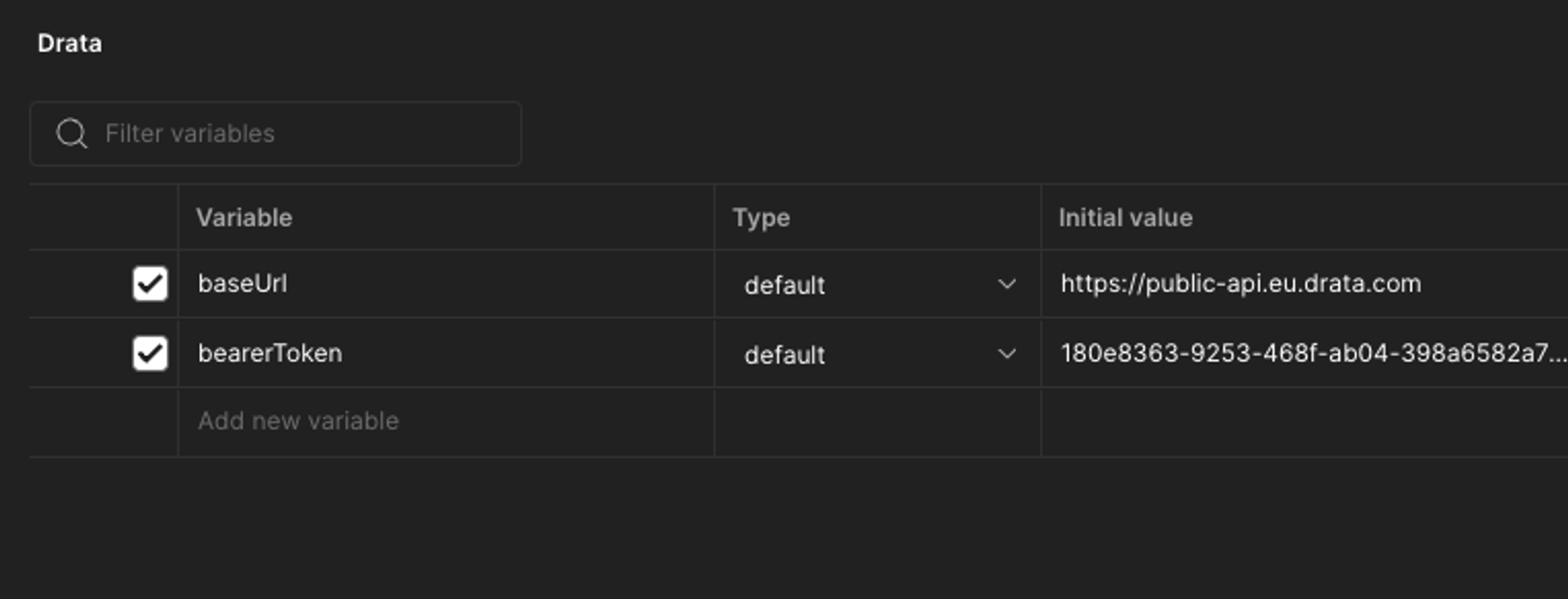 Setting environment variables