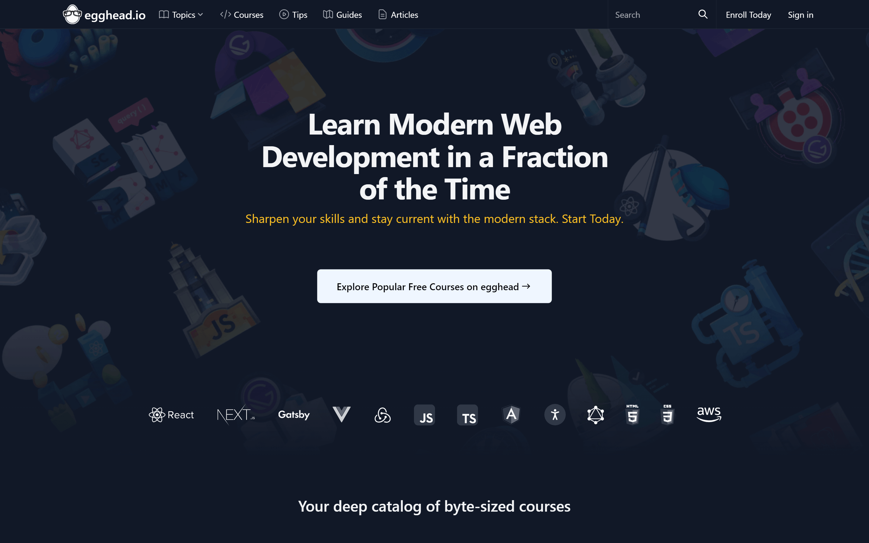 Screenshot of egghead.io