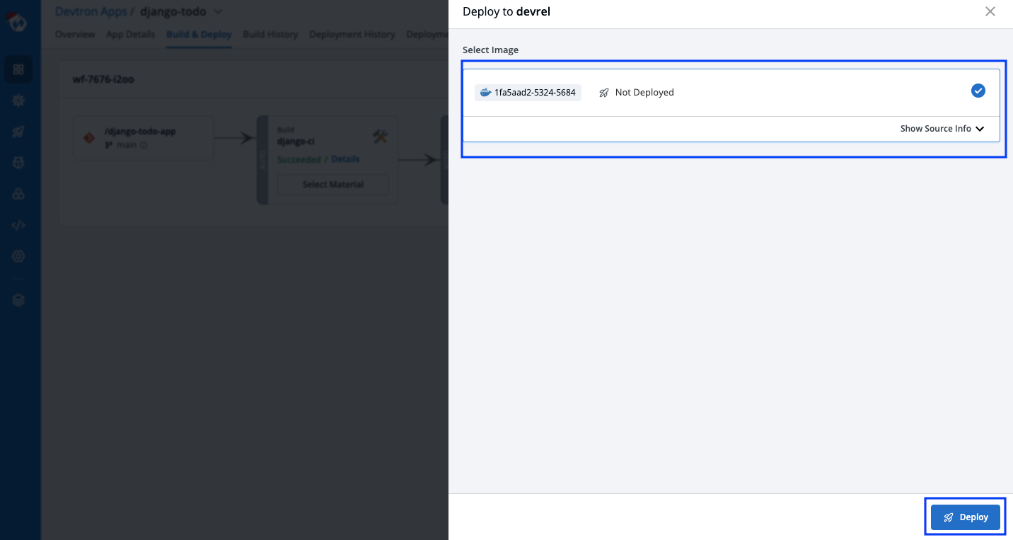 Triggering the Deployment